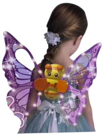 Jocuri si Jucarii - Aripi magice de zana cu LED, electrice, luminoase, cu sunete
