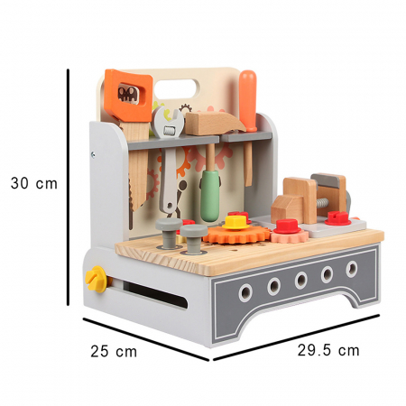 Atelier de scule, banc de lucru multifunctional, din lemn, MSN21005 [4]