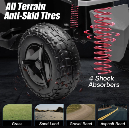 ATV electric pentru copii DLS-X8, cu lumini LED, muzica si Bluetooth, gri [8]