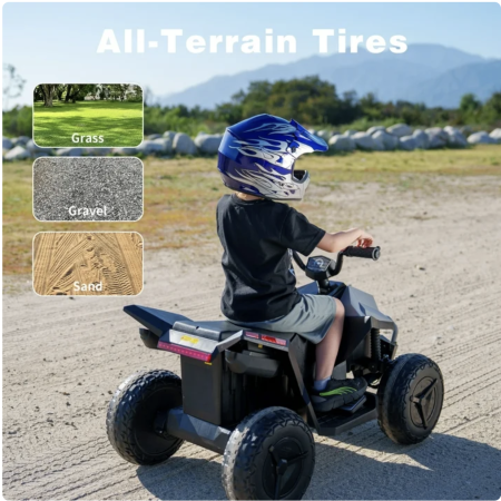 ATV electric pentru copii DLS-X8, cu lumini LED, muzica si Bluetooth, gri [5]