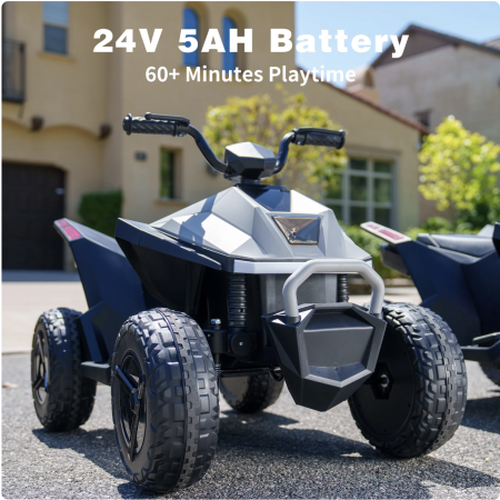 ATV electric pentru copii DLS-X8, cu lumini LED, muzica si Bluetooth, gri [4]