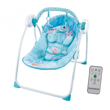 Balansoar A1 bebelusi cu telecomanda, Ocean blue - Krista® [8]