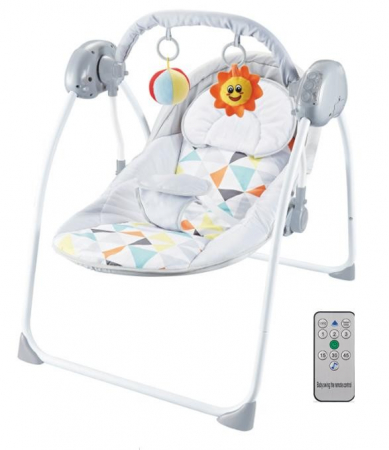 Balansoar bebelusi cu telecomanda, Grey Zoo - Krista® [0]