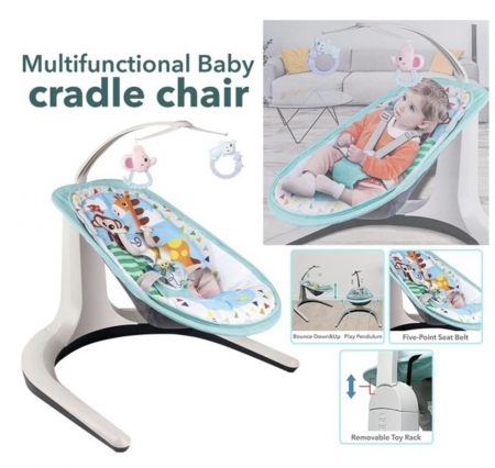 Balansoar electric 2 in 1, multifunctional, cu melodii si jucarii, Cradle Chair [4]
