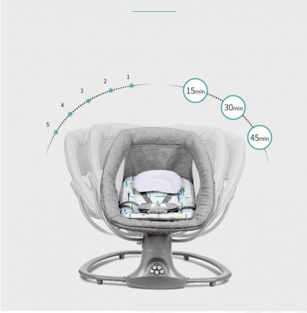 Balansoar electric 3 in 1, cu bluetooth, telecomanda, Mastela, roz [12]