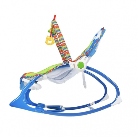 Balansoar si scaun 2 in 1 cu muzica si vibratii pentru leganare bebe 0-18 kg, Frog verde [5]