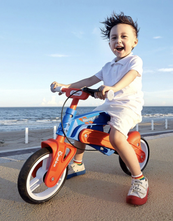 Bicicleta fara pedale, pentru echilibru, Navigator, rosu cu albastru [3]