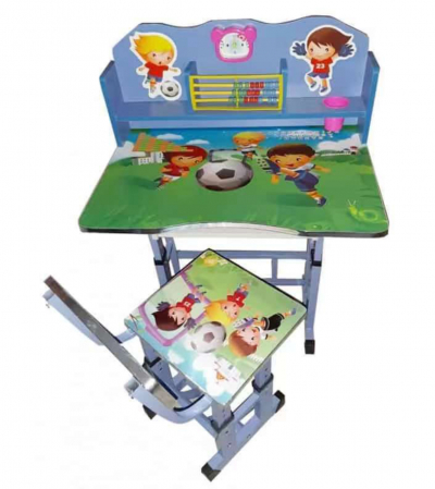 Birou cu scaun pentru copii, reglabile, cadru metalic si MDF, Fotbal C1 [2]