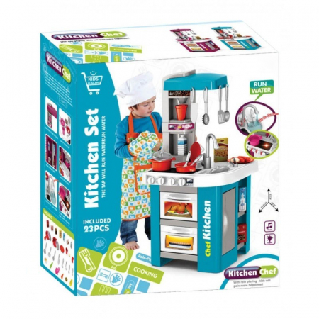 Bucatarie Completa cu sunete si lumini cu 49 de accesorii, verde [4]