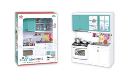 Bucatarie copii cu aragaz cu lumini si sunete, chiuveta, cuptor si masina spalat vase [2]