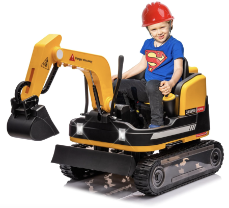 Jocuri si Jucarii - Buldo-Excavator electric DLS-X7 galben, 12V 12AH, telecomanda si bluetooth