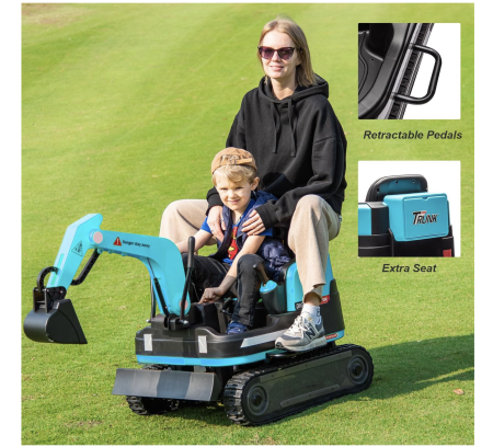 Buldo-Excavator electric DLS-X7 albastru, 12V 12AH, telecomanda si bluetooth [9]