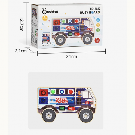 Busy Board Electric cu Multiple Activități, Camion, din lemn [5]