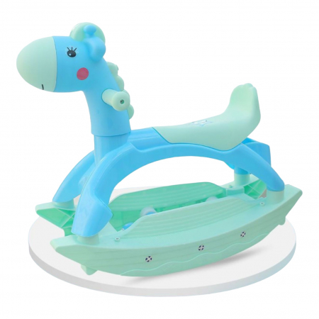 Camera copilului - Calut 2 in 1 balansoar cu roti si muzica, Rocky Blue
