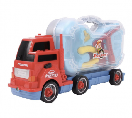 Jocuri si Jucarii - Camion Truck cu scule detasabile, cu sunete si lumini, 26 piese, rosu