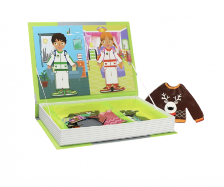 Puzzle clasic - Carte cu 18 Puzzle Magnetic Fashion, 55 piese