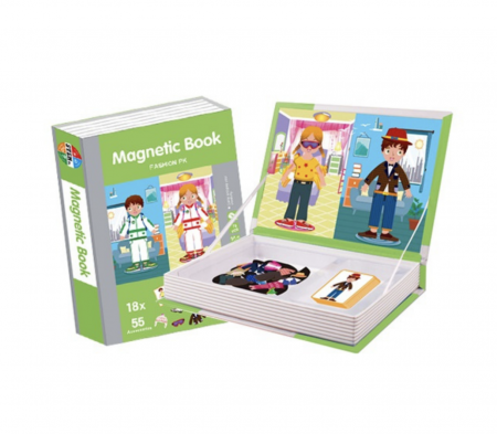 Puzzle clasic - Carte cu 18 Puzzle Magnetic Fashion, 55 piese