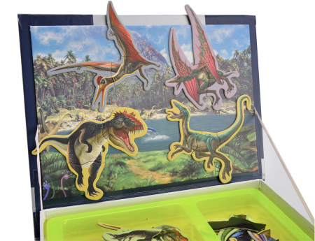 Carte cu 18 Puzzle Magnetic Lumea Dinozaurilor, 57 piese [8]