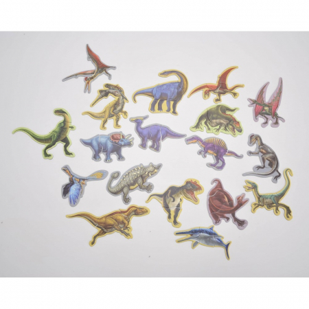 Carte cu 18 Puzzle Magnetic Lumea Dinozaurilor, 57 piese [5]