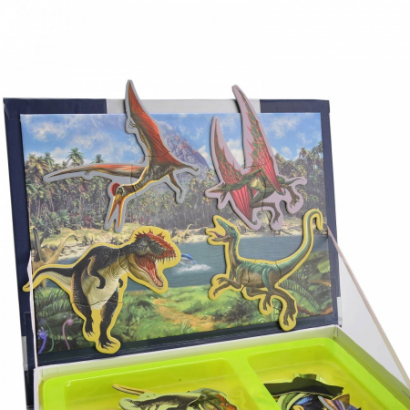 Carte cu 18 Puzzle Magnetic Lumea Dinozaurilor, 57 piese [4]