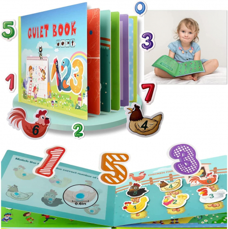 Carte cu activitati educative, Quiet Book 123, Invata Cifrele [3]