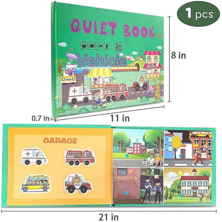 Carte cu activitati educative, Quiet Book Vehicule in Trafic [4]