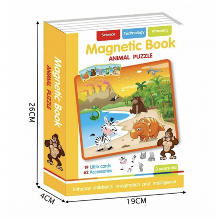 Carte cu Puzzle Magnetic Animale Salbatice [3]