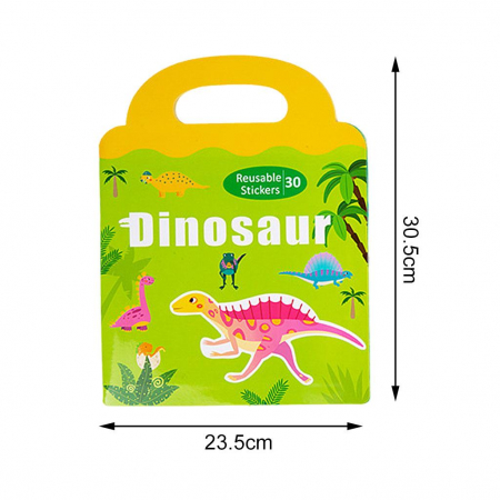 Carte magnetica cu 30 stickere reutilizabile, Dinozaurii si lumea Jurasikului [3]
