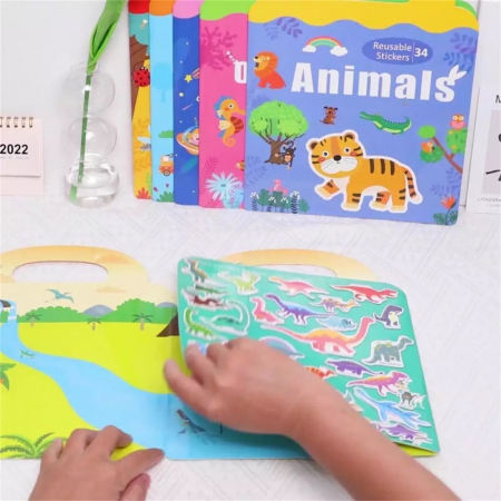 Carte magnetica cu 34 stickere reutilizabile, Animalele salbatice din Savana [6]