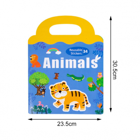 Carte magnetica cu 34 stickere reutilizabile, Animalele salbatice din Savana [8]