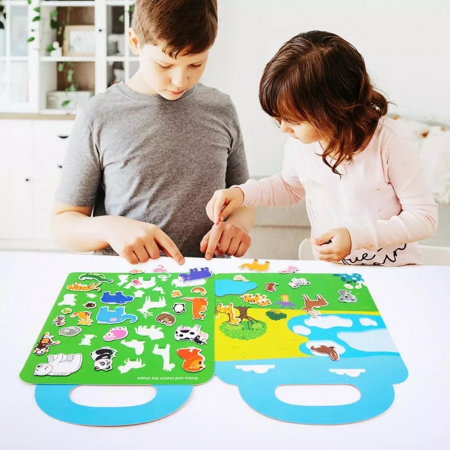 Carte magnetica cu 34 stickere reutilizabile, Animalele salbatice din Savana [4]