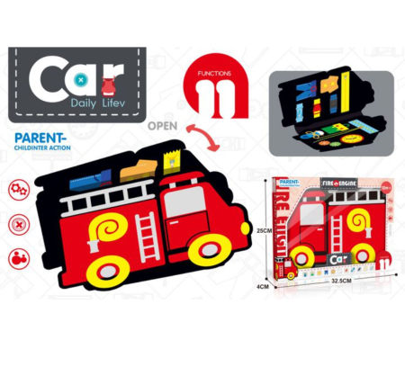 Jocuri si Jucarii - Carte Senzoriala Cu Activitati Din Fetru – Masina de Pompieri