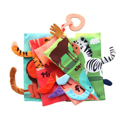 Carte textila senzoriala pentru bebelusi, Animalele Salbatice [6]