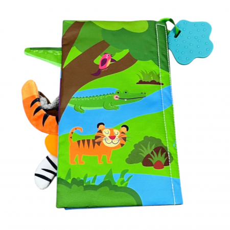 Carte textila senzoriala bebe, Animalele din Jungla [5]