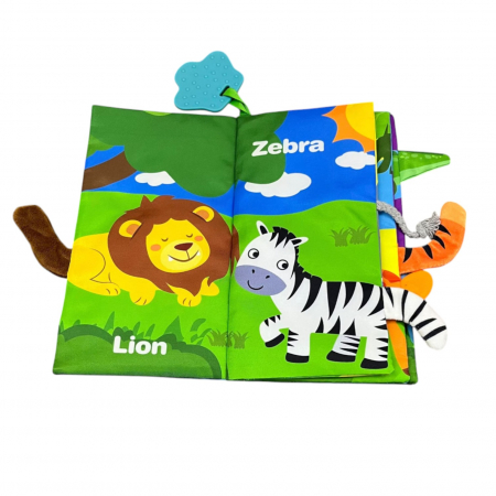 Carte textila senzoriala bebe, Animalele din Jungla [3]