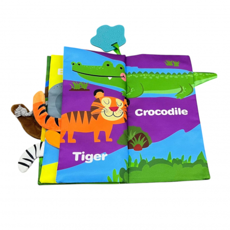 Carte textila senzoriala bebe, Animalele din Jungla [4]