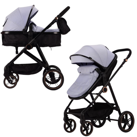 Carucioare 2 in 1 - Carucior 2 in 1 F5 Albastru, Reversibil cu Cadru din Aluminiu si Accesorii