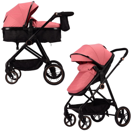 Carucioare 2 in 1 - Carucior 2 in 1 F5 Rosu, Reversibil cu Cadru din Aluminiu si Accesorii