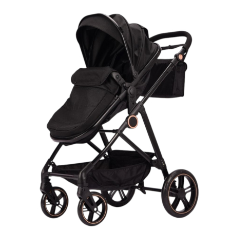 Carucioare 2 in 1 - Carucior 2 in 1 F5 Negru, Reversibil cu Cadru din Aluminiu si Accesorii