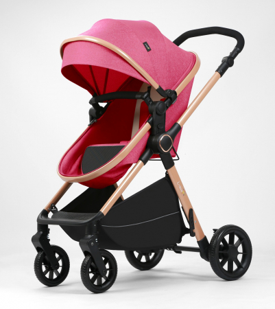 Carucior 2 in 1, F7 Mov, reversibil, pliabil compact, suspensii duble [4]