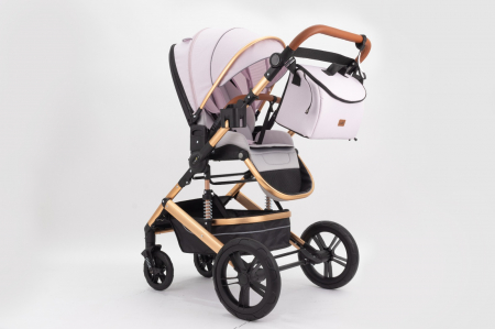 Carucior 2 in 1 Premium Gold Q2, Roz, transformabil, reversibil, cu husa si geanta [9]