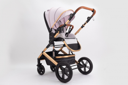 Carucior 2 in 1 Premium Gold Q2, Roz, transformabil, reversibil, cu husa si geanta [11]