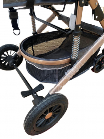 Carucior 2 in 1, reversibil, cu suspensii, T7 albastru - L-Sun [12]