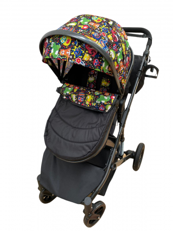 Carucioare 2 in 1 - Carucior 2 in 1, reversibil, cu suspensii, T7 Multicolor