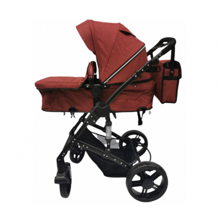Carucior 2 in 1, reversibil, pliabil, suspensii duble, Teknum 6618, rosu [4]