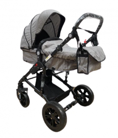 Carucior 2 in 1, reversibil, pliabil, suspensii duble, Teknum 6618, gri [3]