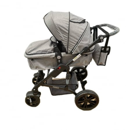 Carucior 2 in 1, reversibil, pliabil, suspensii duble, Teknum 6618, gri [4]