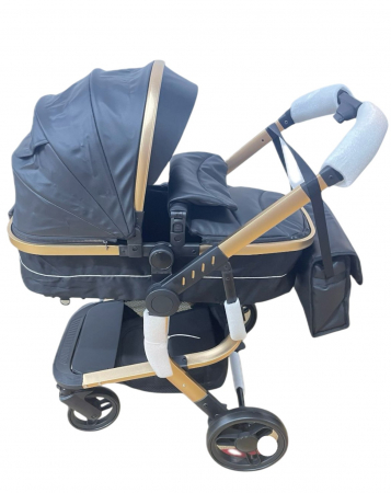 Carucior 3 in 1cu maner reversibil, transformabil landou-sport si scoica, 517 Negru [5]