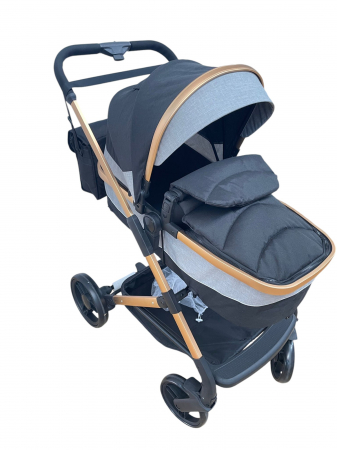 Carucioare copii - Carucior 2 in 1 transformabil landou-sport, 608 Negru