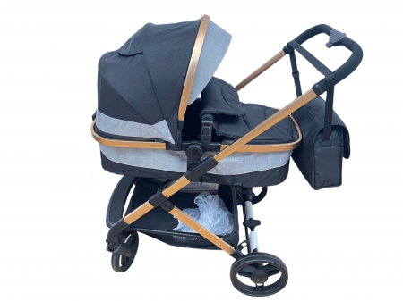 Carucioare copii - Carucior 2 in 1 transformabil landou-sport, 608 Negru